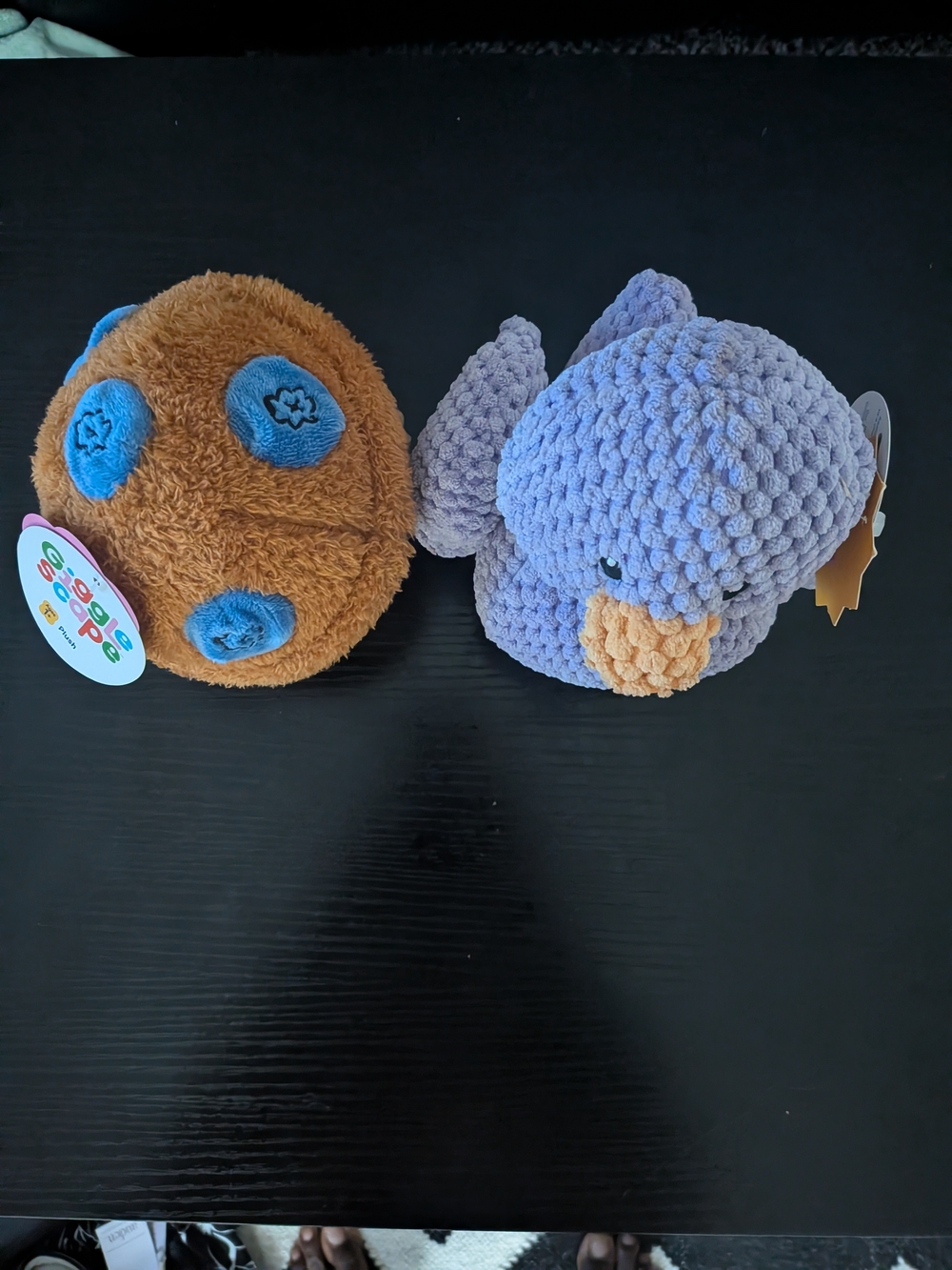 Target Plush Blue Purple Bird and Brown Blue Cookie Pet Toys